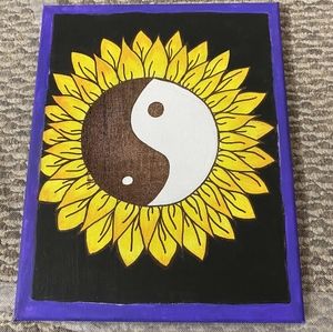 2/$30 Yin/Yang sunflower painting